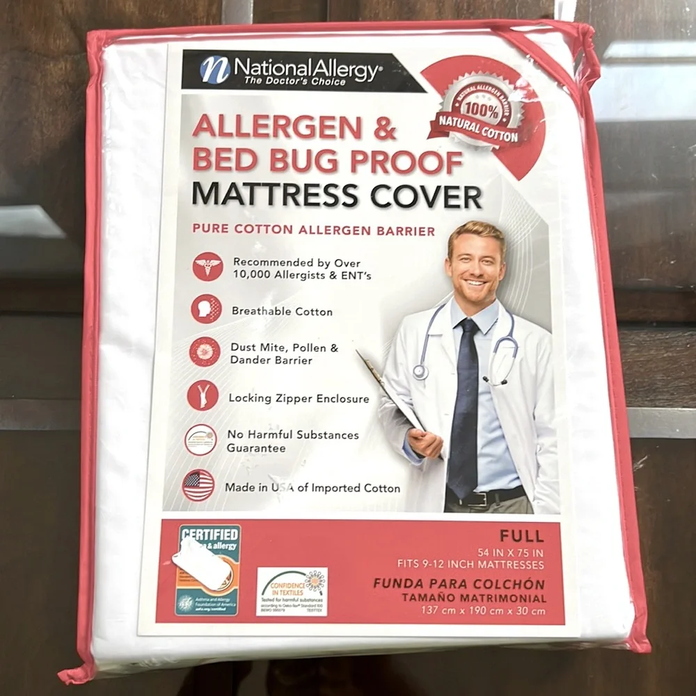Allergen and Bed Bug Proof Mattress Cover.